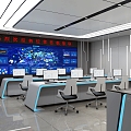 Video conference center control room 3d model