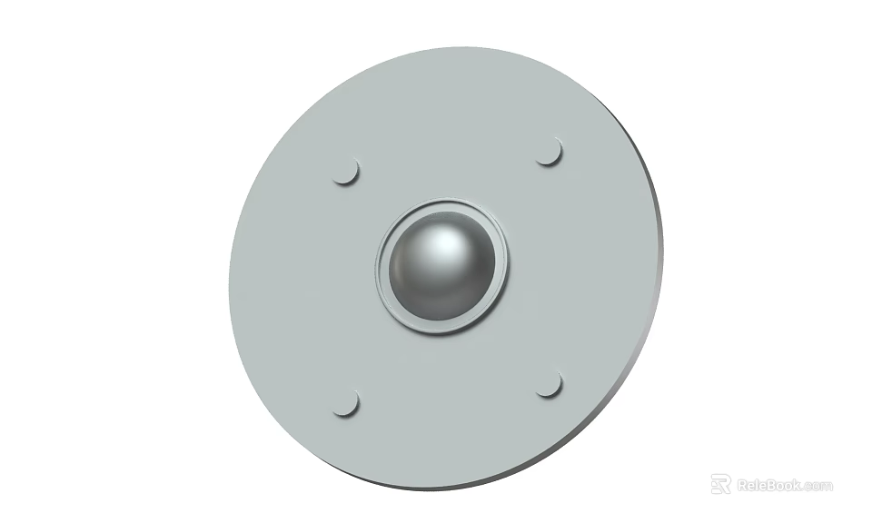 Classic Metal Circular Shield With Central Sphere And Four Rivet Details Design 3d model 