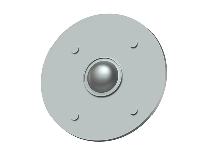 Classic Metal Circular Shield With Central Sphere And Four Rivet Details Design 3d model