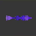 Purple Minecraft Style Reptilian Creature With Sharp Crystal Spikes And Glowing Features