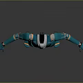 Futuristic Teal Humanoid Robot With White Head Silver Joints And Orange Feet