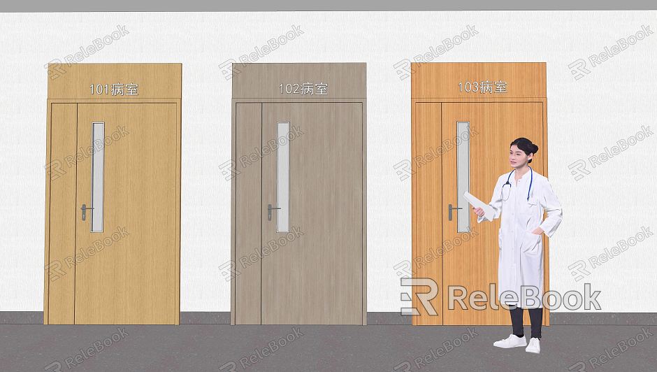 Modern child door hospital ward door fire door model