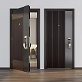 Modern Security Doors With Durable Design Secure Lock And Handle For Home Safety 3d model