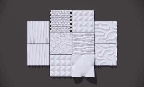 Modern wall board wave board modeling wall board wave corrugated board texture board decorative board 3d model