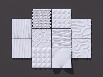 Modern wall board wave board modeling wall board wave corrugated board texture board decorative board 3d model