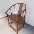 Chinese Style Wooden Armchair With Curved Backrest And Solid Wood Design