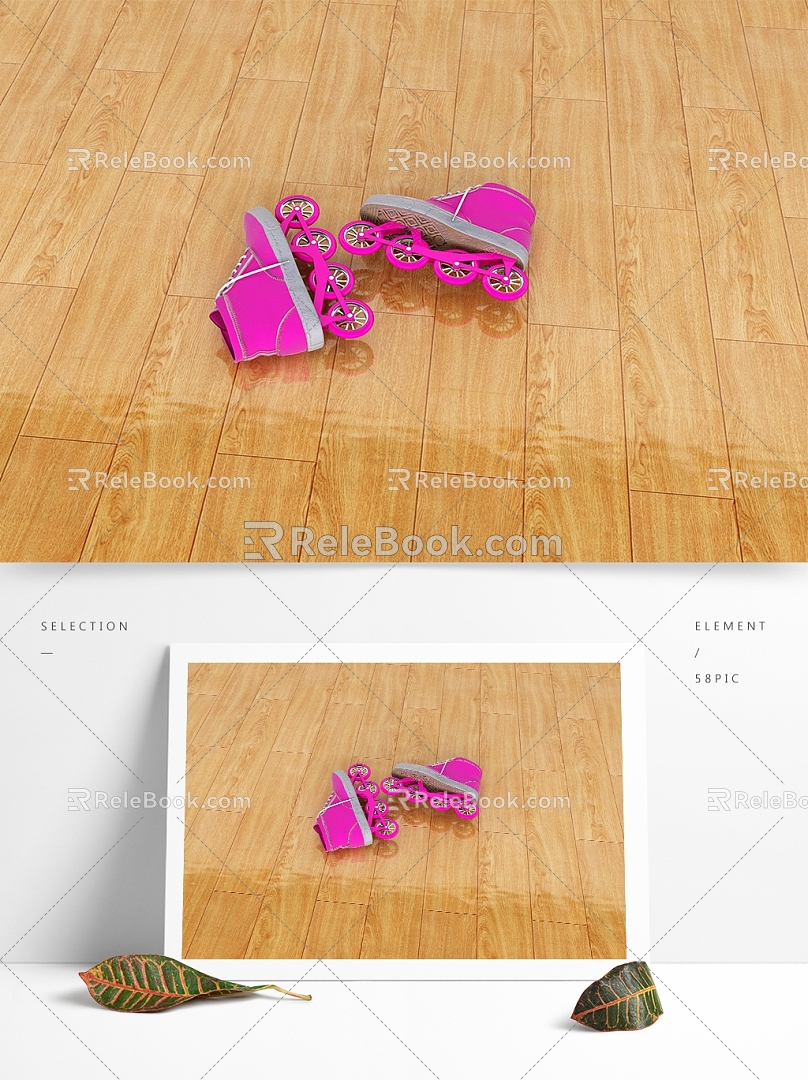 Modern Skates Deep Pink Roller Skates model