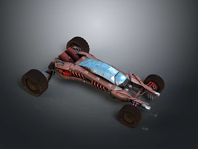 Off Road Buggy With Large Tires And Streamlined Metal Body Design 3d model