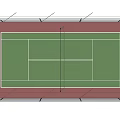 Indoor Tennis Court For Sports Fitness With Green Surface And Enclosed Netting