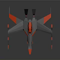 Cosmic Aerospace Gray Orange Spacecraft With Wings Cockpit And Thrusters Design