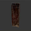 Elegant Dark Wooden Rectangular Household Item With Carved Bamboo Pattern Surface 3d model