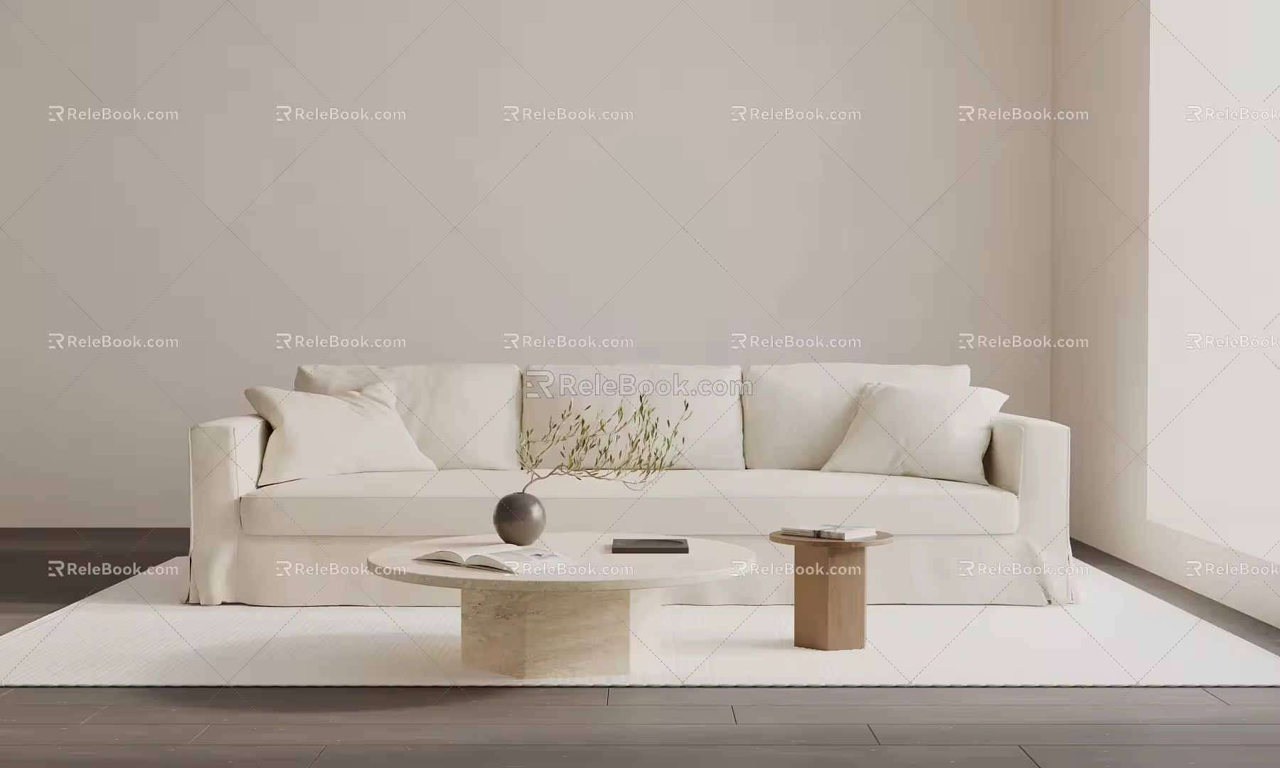 Three-seat sofa 3d model