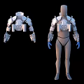Wearing Mech Science Fiction Armor Wearing Robot Wearing Armor Mechanical Skeleton Robot 3d model