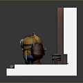 Minion Character Standing By Yellow Fire Hydrant Near Red Building With Double Doors On Sidewalk