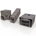 Detailed 3D Models of Organ Structures and Hair Components in Gray Design