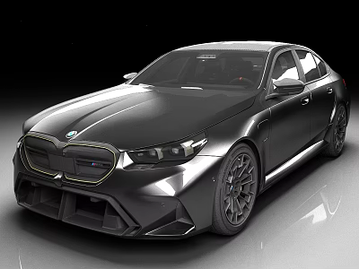 Black BMW Sports Car With Sleek Design Front Grille And Alloy Wheels 3d model
