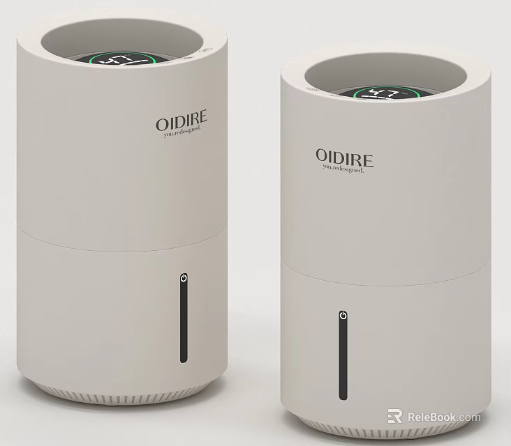 OIDIRE White Cylindrical Humidifier Appliance With Water Level Indicator For Daily Use 3d model 