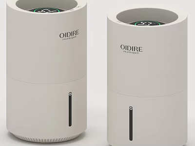 OIDIRE White Cylindrical Humidifier Appliance With Water Level Indicator For Daily Use 3d model