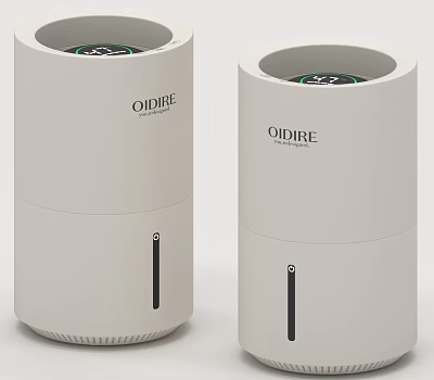 OIDIRE White Cylindrical Humidifier Appliance With Water Level Indicator For Daily Use 3d model