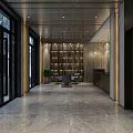 Elegant Hotel Lobby Interior Design With Reception Desk Chandeliers And Marble Floor