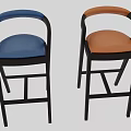 Modern Wooden Bar Stool With Leather Seat And Sleek Tall Frame Design