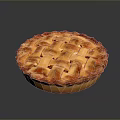 Delicious Freshly Baked Golden Brown Pie With Lattice Crust Topping