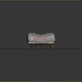 Detailed Model Tank Car Positioned On Railway Track With Metal Structure