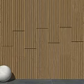 Modern Wooden Sofa Background Wall Design With Vertical Slats And Ambient Lighting For Living Room