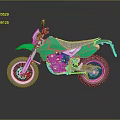 Green Off Road Motorcycle Design With Black Seat Gold Rims And Large Tires