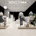 MISSLIN Boutique Clothing Store Interior With Mannequins Displaying Clothes And Plants