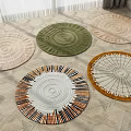 Colorful Round Rugs With Various Patterns For Modern Home Interior Decor 3d model