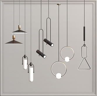 Modern chandelier combination 3d model