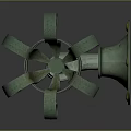 Metallic Decorative Object With Handheld Design Curled Ornaments And Horn Shaped Base