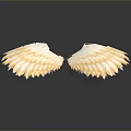 White And Gold Feather Wings Decorative Ornament For Home Living Spaces