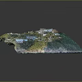 Modern Island Development Featuring Green Landscape Coastal Buildings And Recreational Areas