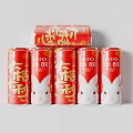 HO Brand Red Canned Beverage with Rabbit Design and Fortune Symbols