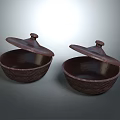 Two Brown Woven Bowls With Lids Practical Daily Living Essentials For Home