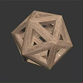 Contemporary Handcrafted Wooden Geometric Polyhedron Furniture Decor With Openwork Structural Design
