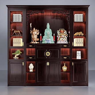 new chinese-style buddha cabinet buddha niche 3d model