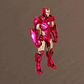 Iron Man Game Movie Character With Red Gold Armor And Glowing Chest Reactor