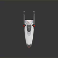 Futuristic Watercraft Featuring Streamlined White Body Top Control Panel And Side Colorful Accents