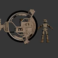 Futuristic Circular Spacecraft With Robonaut For Advanced Space Exploration Mission