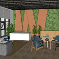 Bright Modern Reception Area With Living Plant Wall White Desk And Cozy Sofa Chairs