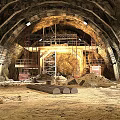 Tunnel Construction Site With Arched Structure Scaffolding Materials And Lighting 3d model