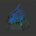 Turret Turntable Railgun Sci-fi Tower Defense Game Tower Defense Sci-fi Turret Game Turret Game Battery 3d model