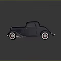 Deep Blue Vintage Car With Red Rims White Tires And Sleek Classic Design