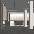 Modern Hotel Lobby Interior With High Ceiling Marble Floor And Wooden Panel Design