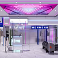 Modern Men's Clothing Store With WU Brand Display Cases And Hanging Clothes