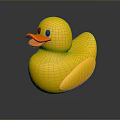 Bright Yellow Rubber Duck With Shiny Surface Orange Beak And Black Eyes