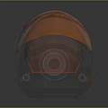 Futuristic Orange And Gray Streamlined Transport Pod With Transparent Top And Yellow Accents